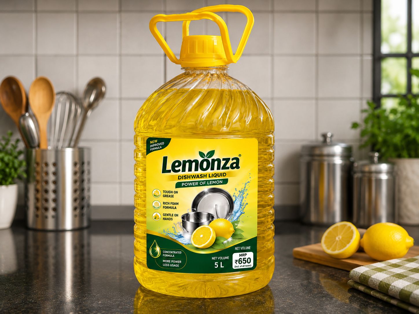 5 Litre - Regular Dishwash Liquid - Lemon Fragrance